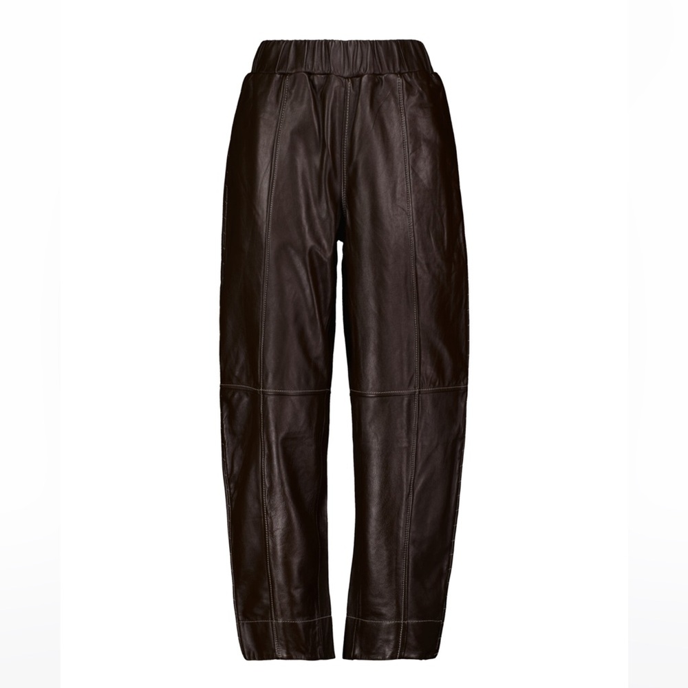 Brand new Ganni Lamb Leather Brown Pants